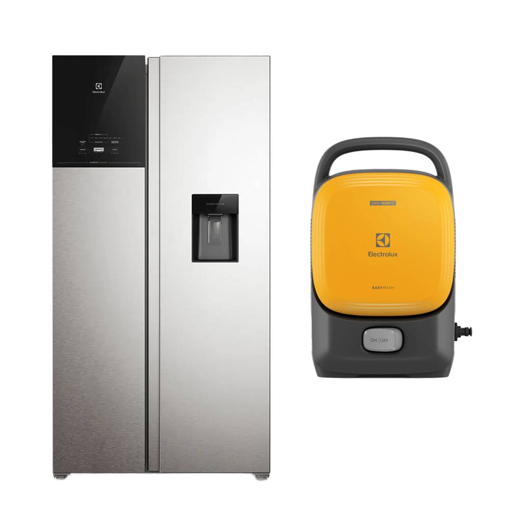 Combo: Refrigeradora Electrolux Side by Side, 611 litros, AutoSense Inox ERS65F2P5BI + hidrolavadora QWS1650