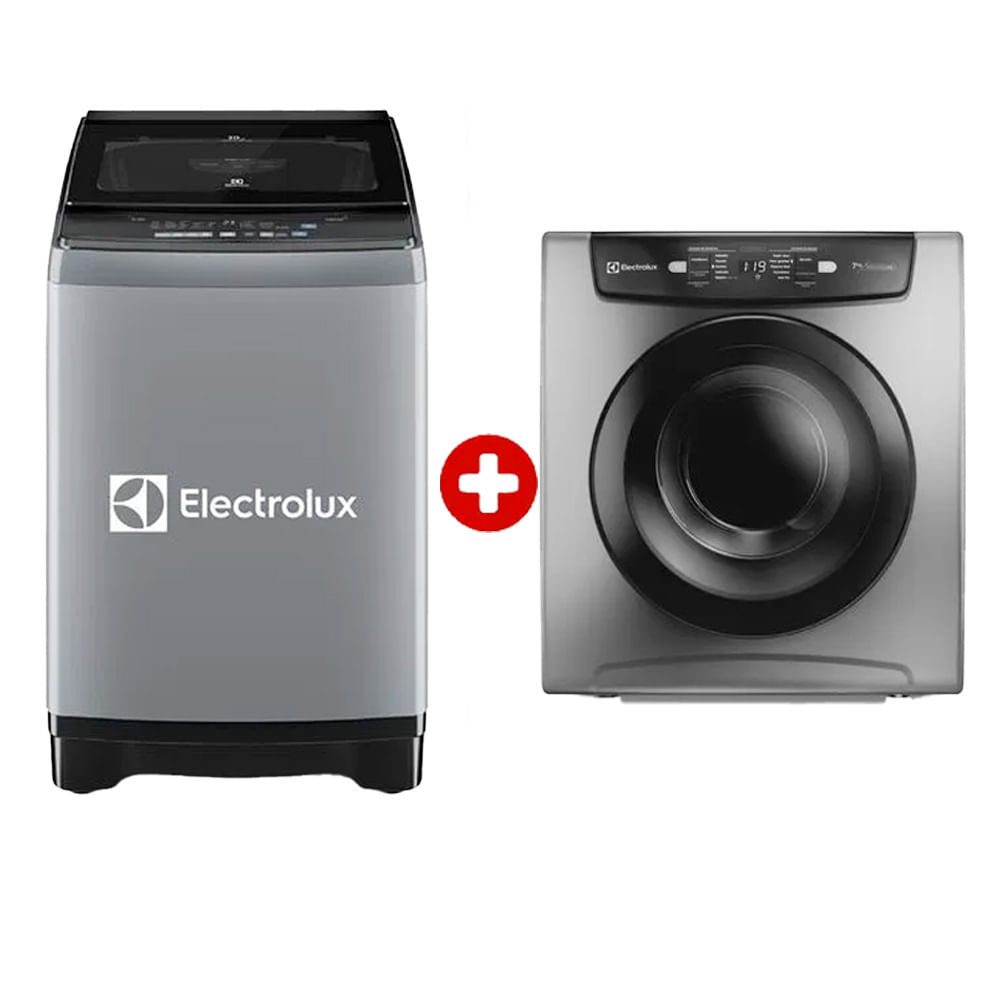 Combo: Lavadora Electrolux 20 kg Silent Inverter EWIJ20F2XSYG + secadora 7 kg Premium Care EDEJ07D2JSYG