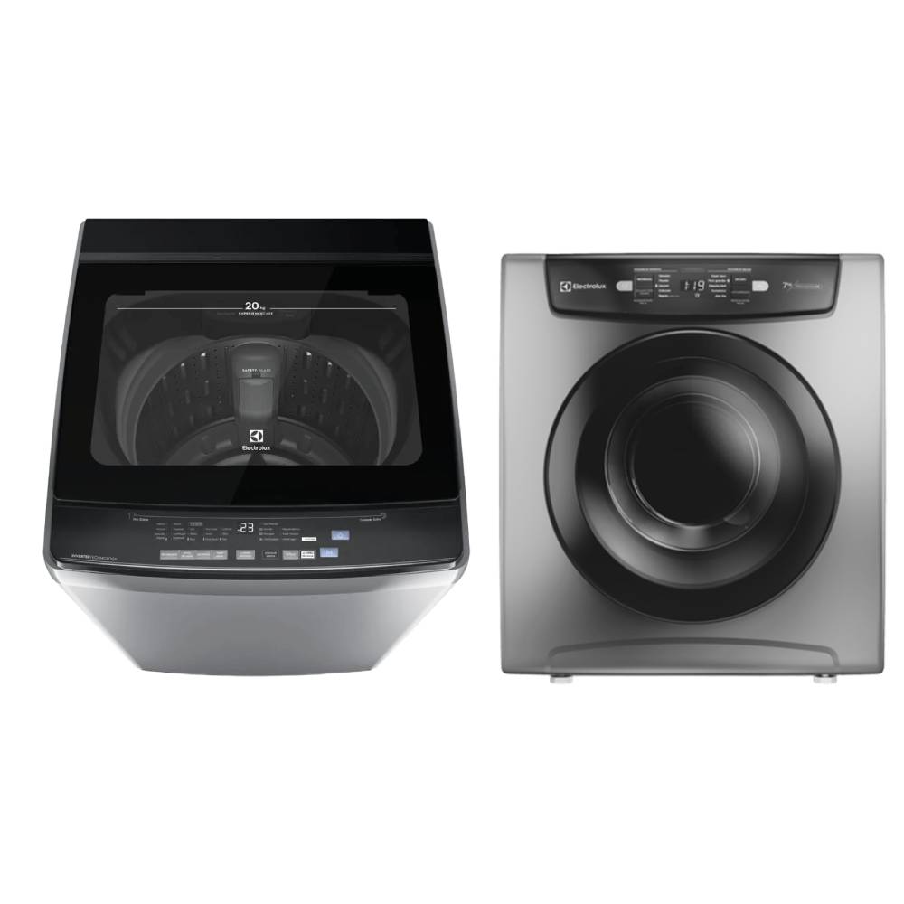 Imagen 2 del producto Combo: Lavadora Electrolux 20 kg Silent Inverter EWIJ20F2XSYG + secadora 7 kg Premium Care EDEJ07D2JSYG