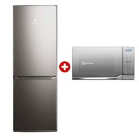 Combo: Refrigerador Electrolux Bottom Freezer, 166 litros, ERB162HS + microondas Electrolux, 25 litros, gris
