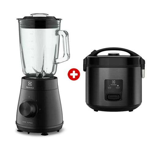 Combo: Licuadora Electrolux 500W, tecnología TruFlow EBS20 + olla arrocera Electrolux, 3.5 litros, Efficient ERC30
