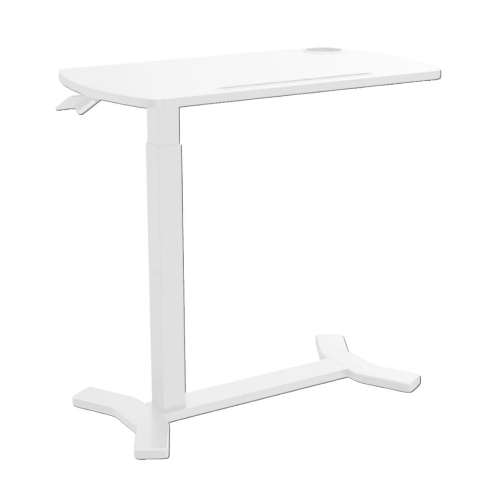 Escritorio para laptop regulable Ofideas, altura ajustable, con ruedas, blanco