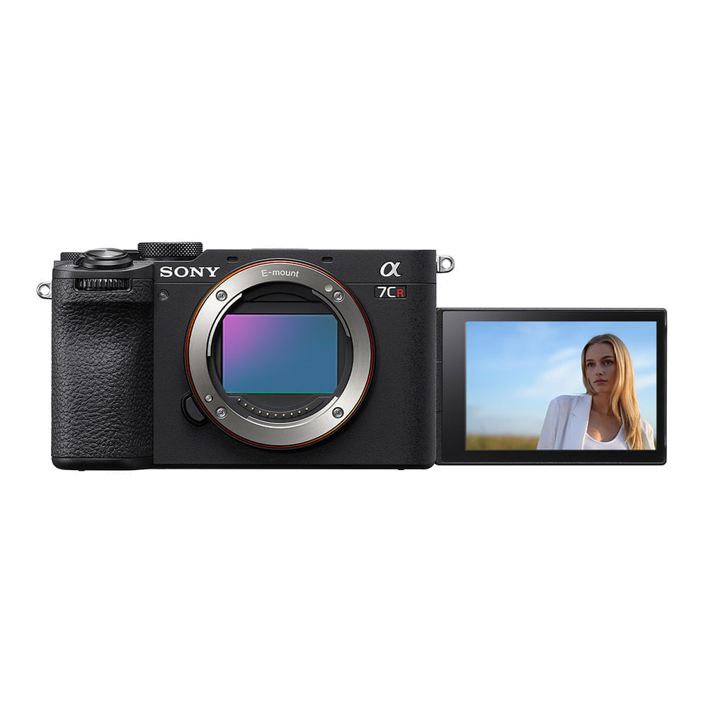Cámara mirroless Sony Alpha a7CR 61MP, sin lente incluida, video 4K 60p/50p, enfoque automático avanzado con IA, pantalla táctil, negro