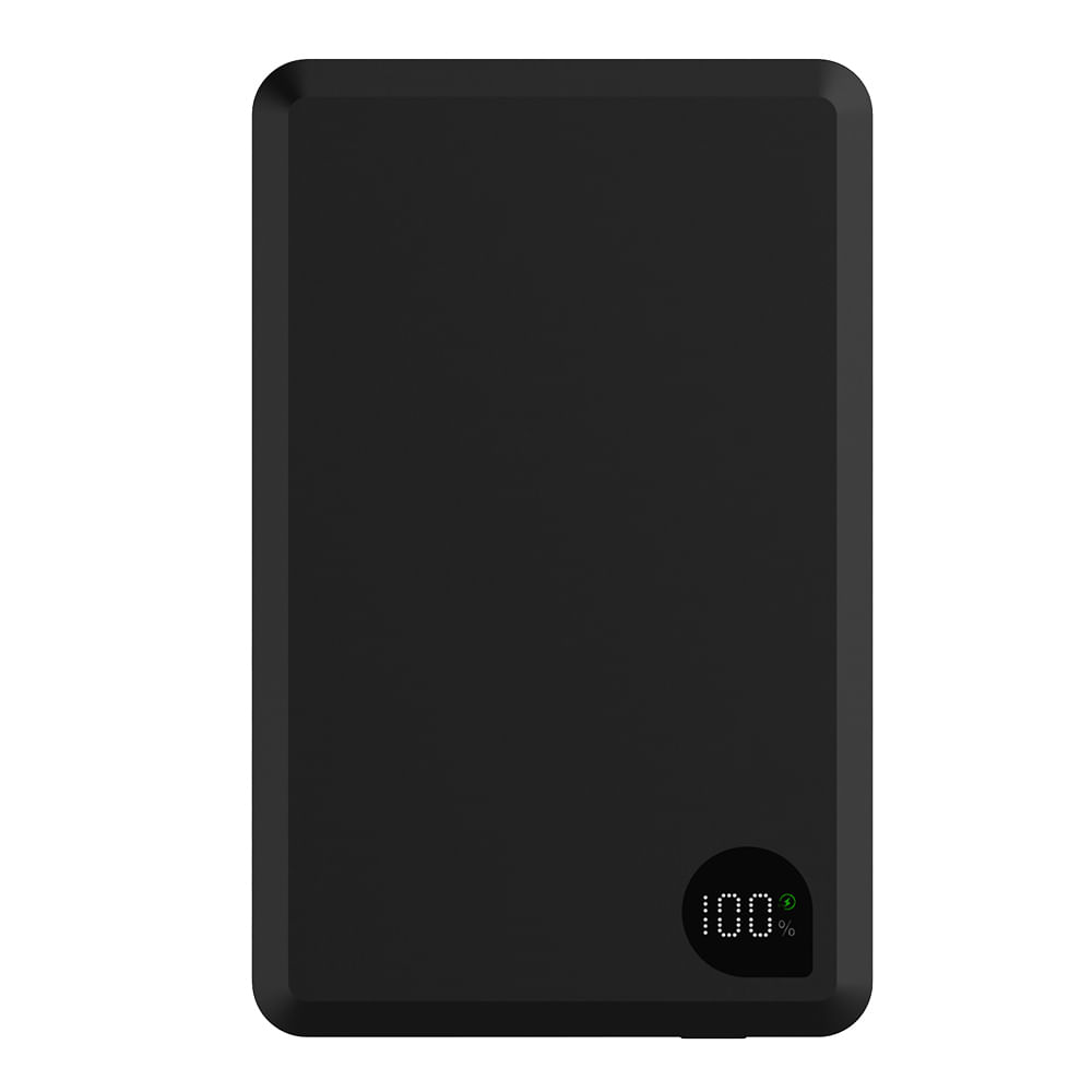 Batería externa con carga magnética Coolbox GMobile 15W, 5000 mAh, USB Tipo-C, 2 puertos, negro