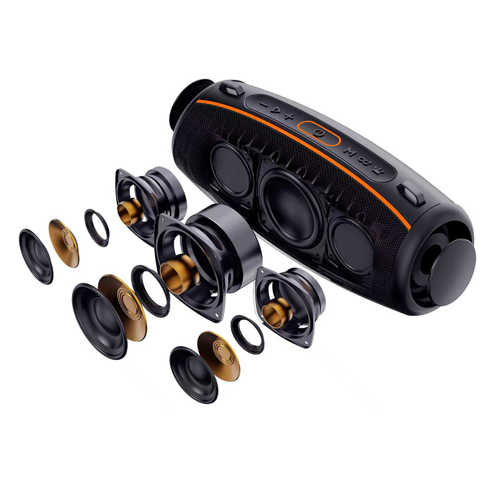 Imagen 2 del producto Parlante bluetooth Decibel Boomlite 60W, resistencia al agua IPX6, luces RGB, batería hasta 24 horas, negro