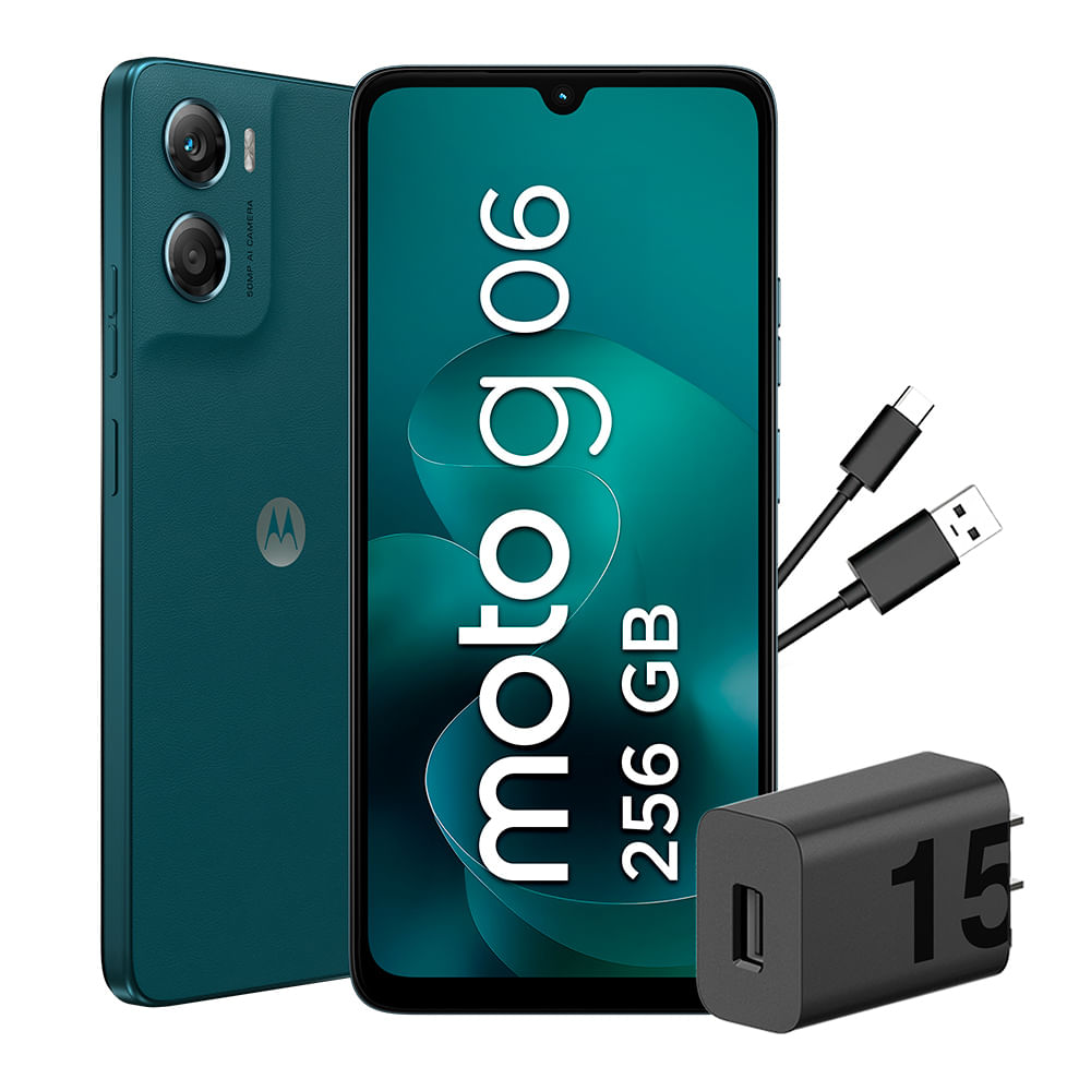 Imagen 2 del producto Celular Motorola G06 4G 256GB, 4GB RAM, cámara trasera 50MP y frontal 8MP, 6.8"", azul