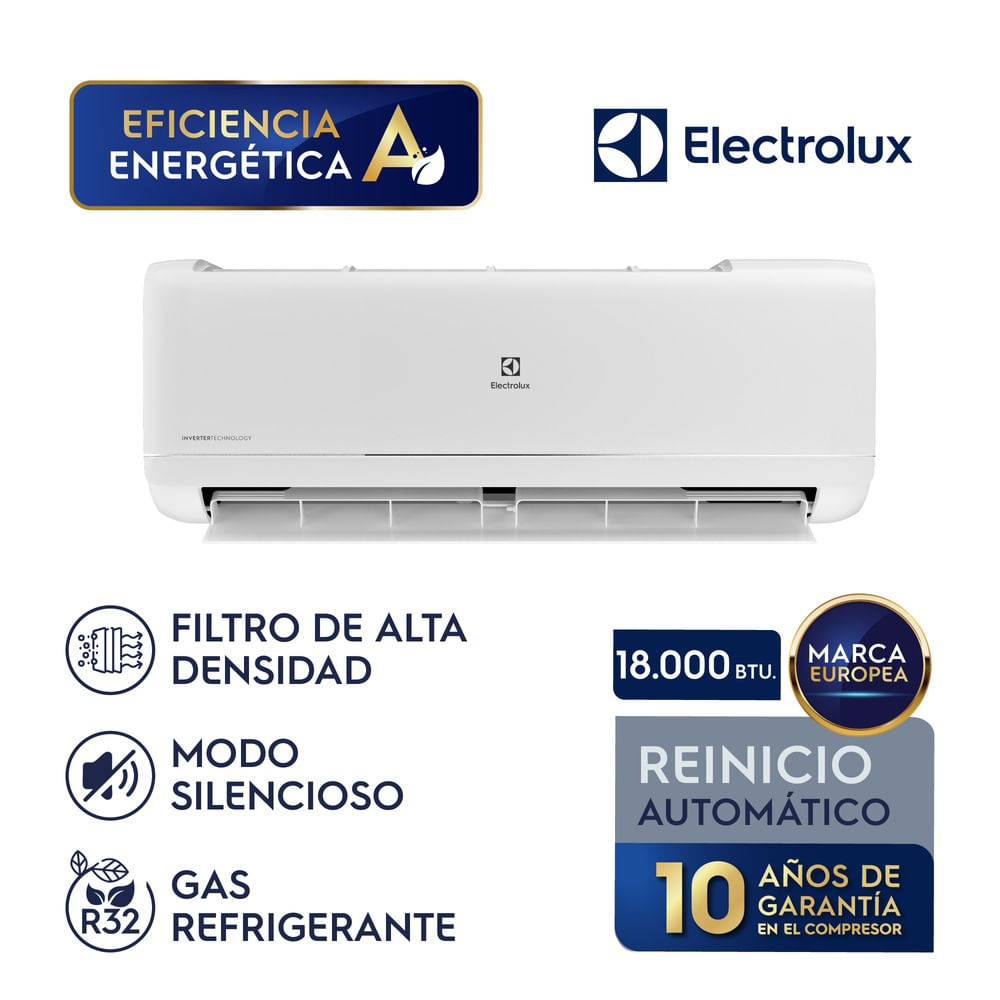 Imagen 2 del producto Aire acondicionado Electrolux EAIX18F2MDAXW 18.000 BTU, Inverter, gas R32, eficiencia energética, blanco