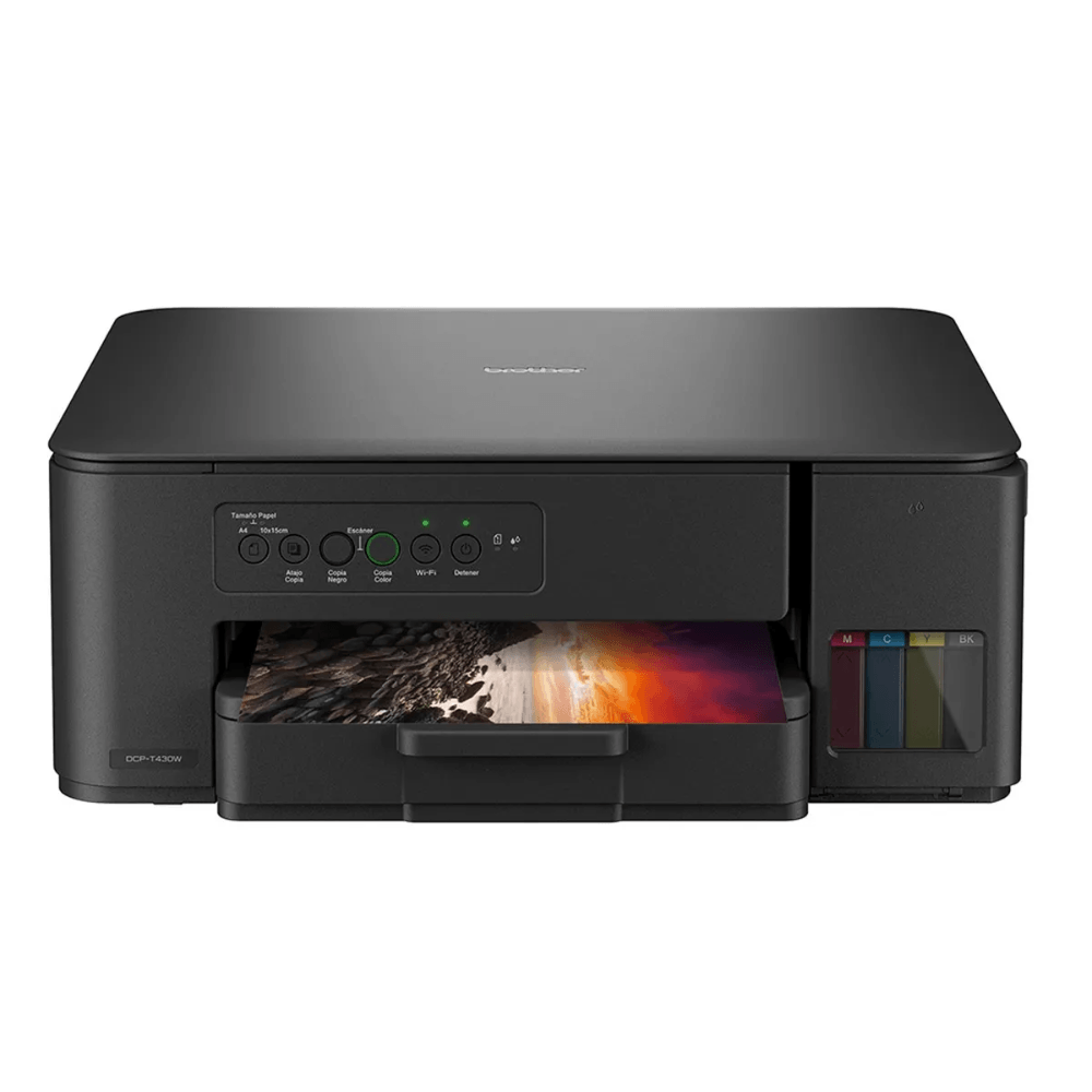 Impresora multifuncional Brother DCP-T430W, inyección de tinta, inalámbrica, Wi-Fi, con tanques recargables