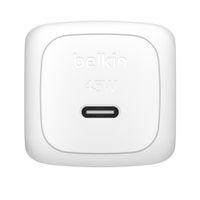 Cargador de pared doble tipo-C Belkin 45W, carga rápida, blanco