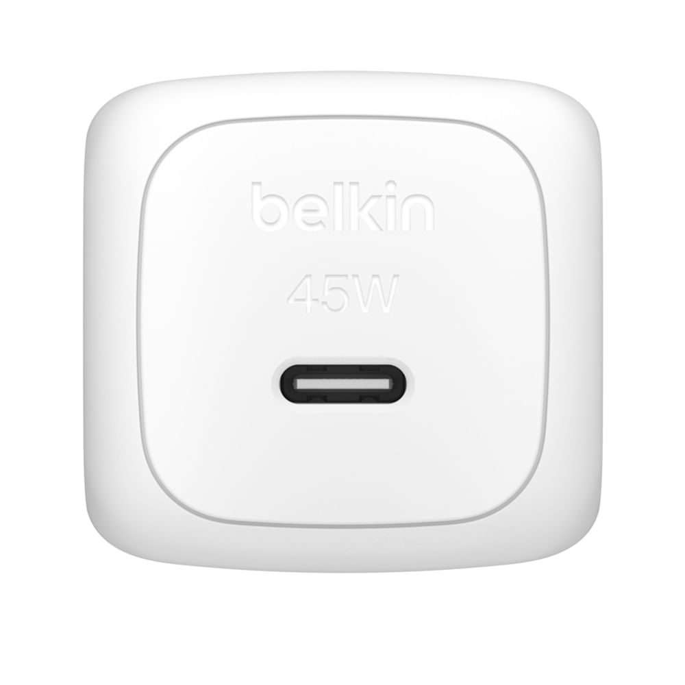 Cargador de pared doble tipo-C Belkin 45W, carga rápida, blanco