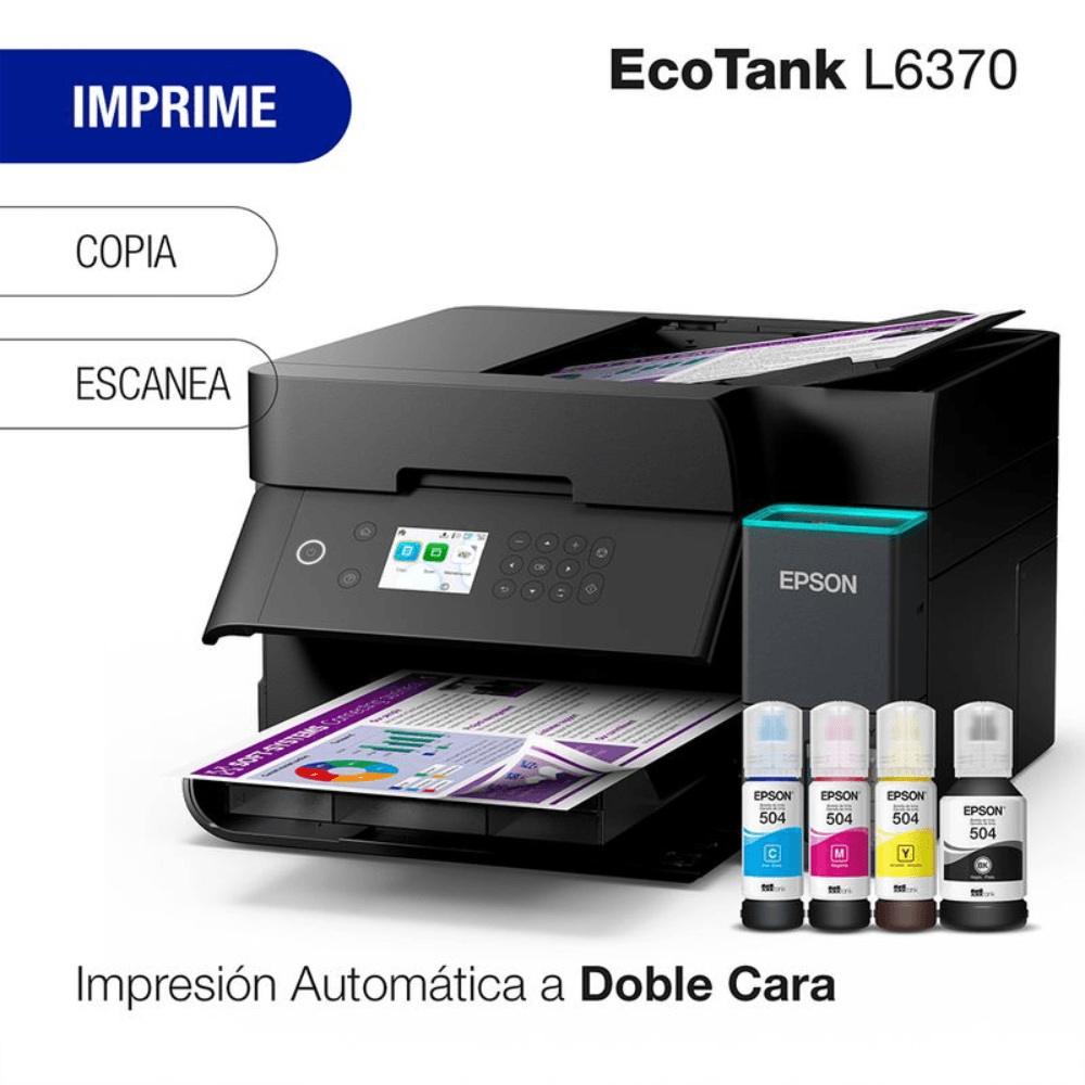 Imagen 2 del producto Impresora multifuncional Epson Ecotank L6370, inyección de tinta, inalámbrico, Wi-Fi, con tanques recargables