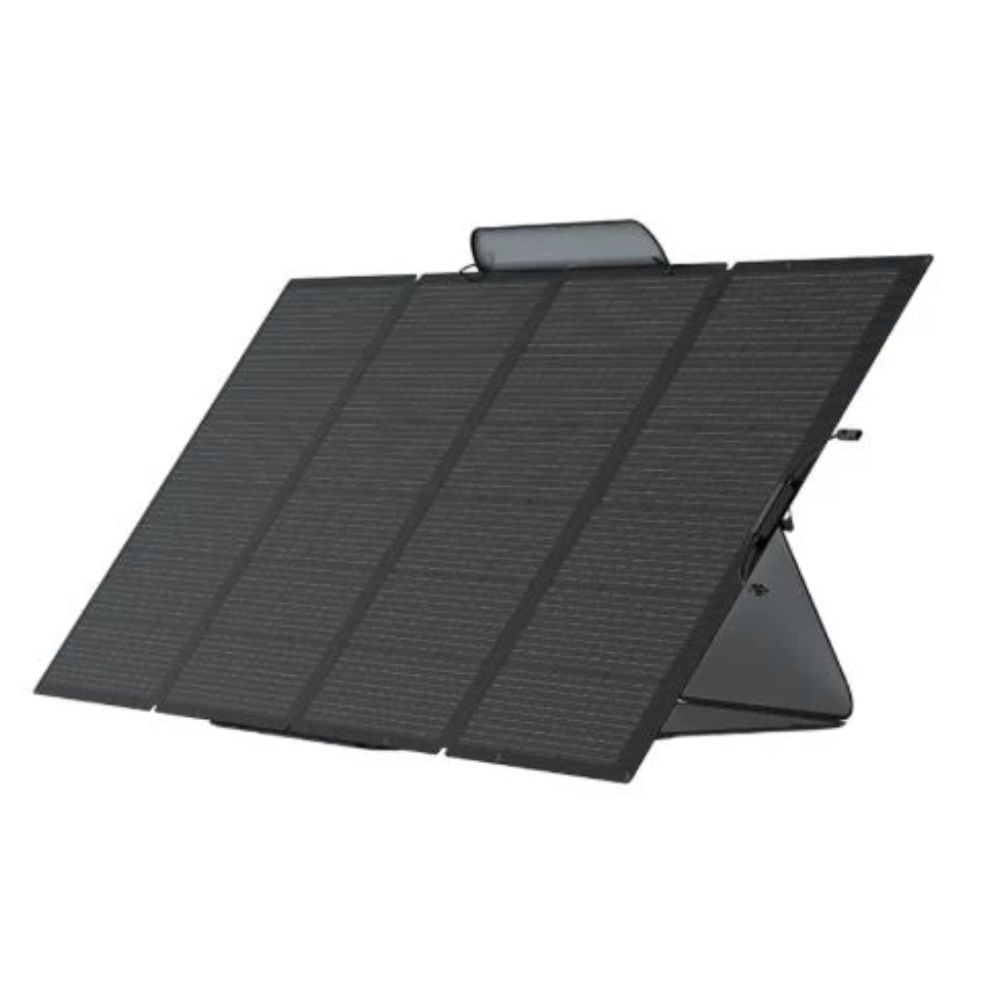 Panel solar portátil EcoFlow 400W, plegable, monocristalino, IP68, conectores MC4