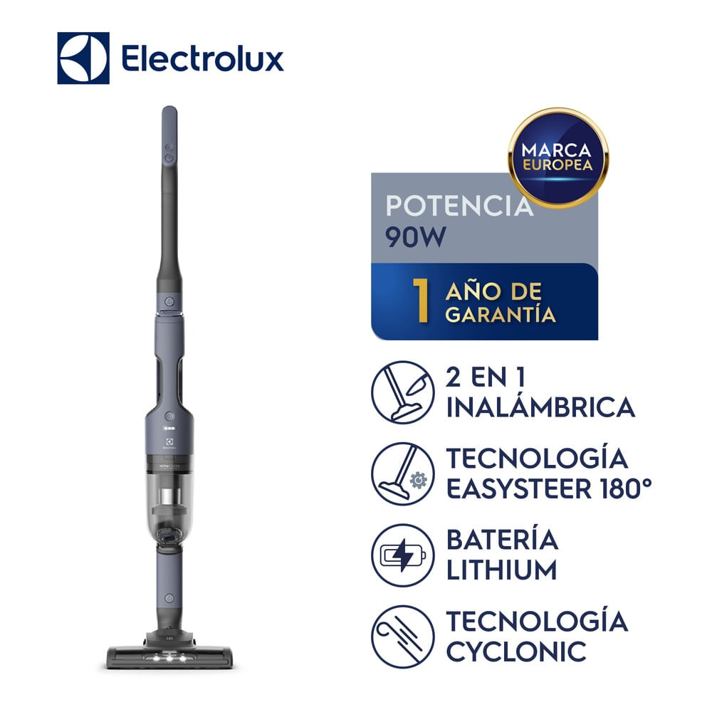 Imagen 2 del producto Aspiradora inalámbrica Electrolux Efficient 2 en 1 ERG019 ciclónica, filtro HEPA, 30 min, azul