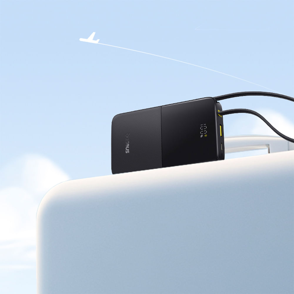 Imagen 2 del producto Batería externa Baseus Bipow 2 Pro 10000 mAh, 22.5W, con cable, USB, entrada USB-C, negro