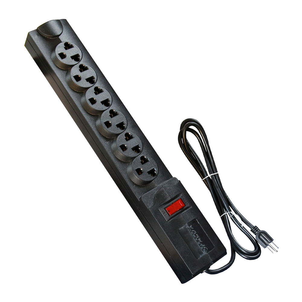 Supresor de pico Opalux 14-515AB-3M, 6 tomas, switch individuales, 3m