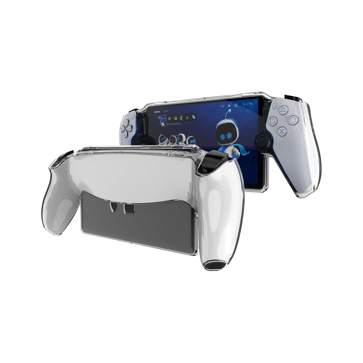 Funda protectora con soporte para PS5 Portal, carcasa PC, antigolpes, transparente