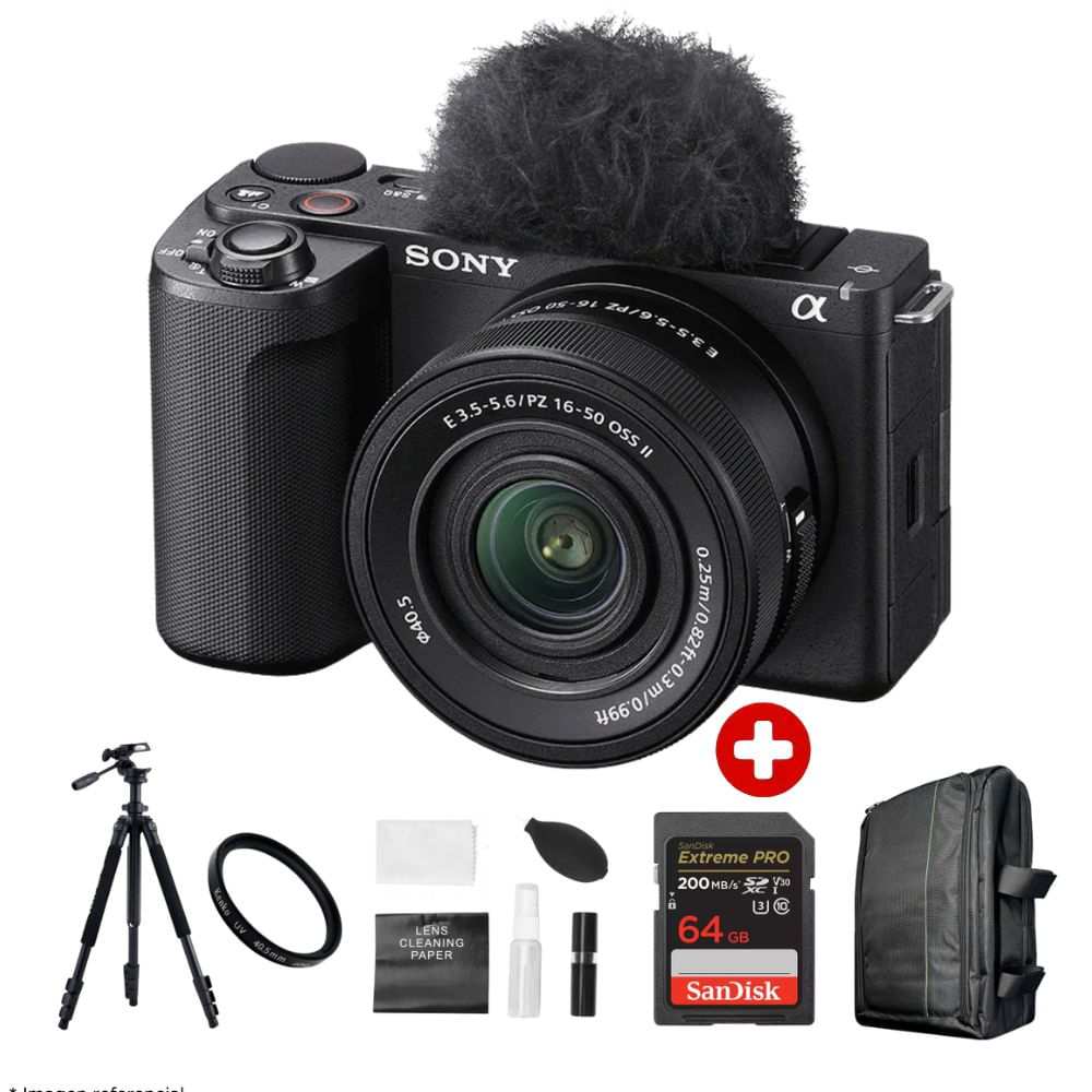 Cámara Sony ZV-E10 II Mirrorless + Lente 16-50mm II + Kit Ultimate