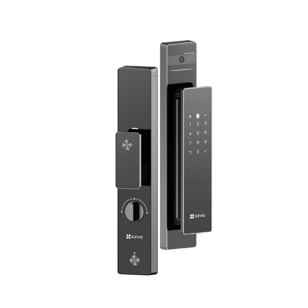 Imagen 1 del producto Cerradura inteligente EZVIZ DL50FVS, Face ID, Wi-Fi, bluetooth, huella, código de acceso, negro