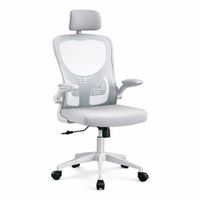 Silla de oficina ergonómica Guss, soporte lumbar, cabecera ajustable, altura regulable, ruedas nylon, gris