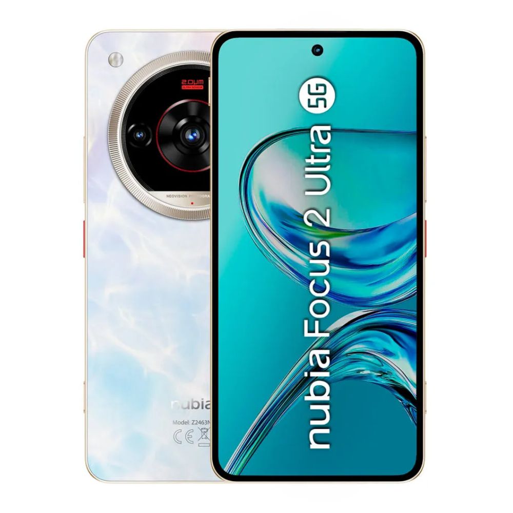 Celular ZTE Nubia Focus 2 ULTRA 5G 256GB, 8GB RAM, cámara tarsera 50MP y frontal 32 MP, 6.8", blanco marmol