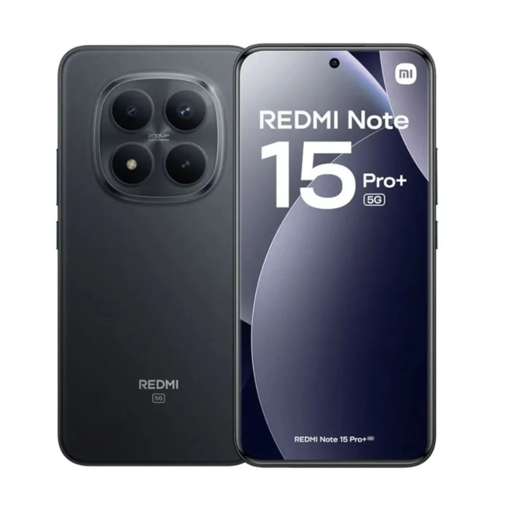Celular Xiaomi Redmi Note 15 Pro Plus 5G 256GB, 8GB RAM, cámara trasera 200MP y frontal 32MP, 6.83", negro