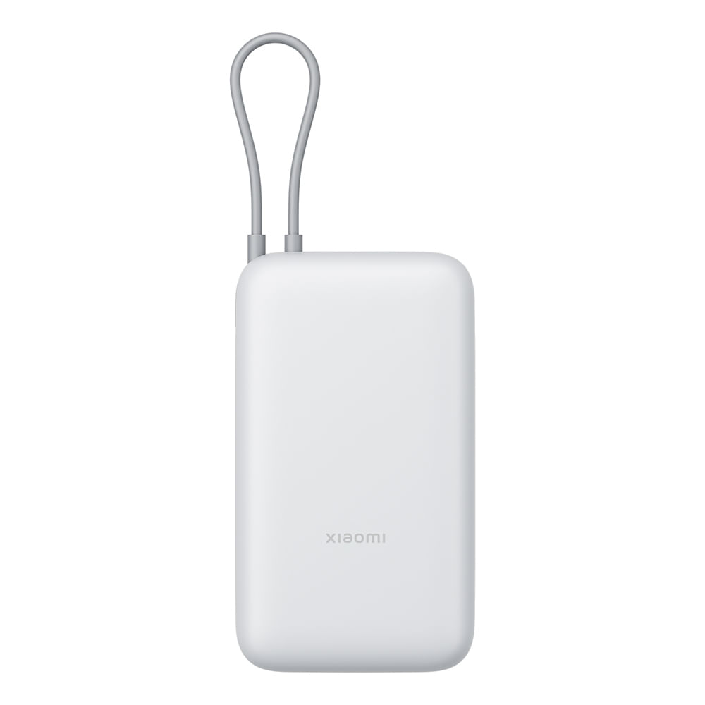 Batería externa Xiaomi 20000 mAh, 22.5W, 3 puertos, USB tipo-C, con cable integrado, plomo claro