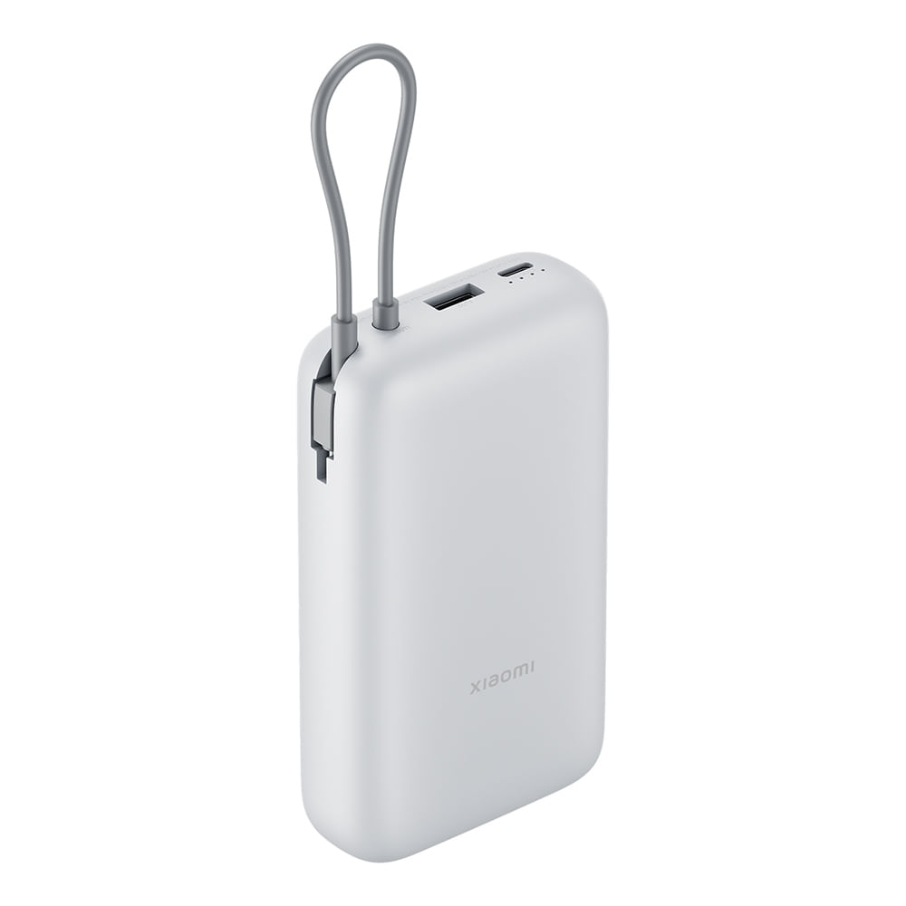 Imagen 2 del producto Batería externa Xiaomi 20000 mAh, 22.5W, 3 puertos, USB tipo-C, con cable integrado, plomo claro