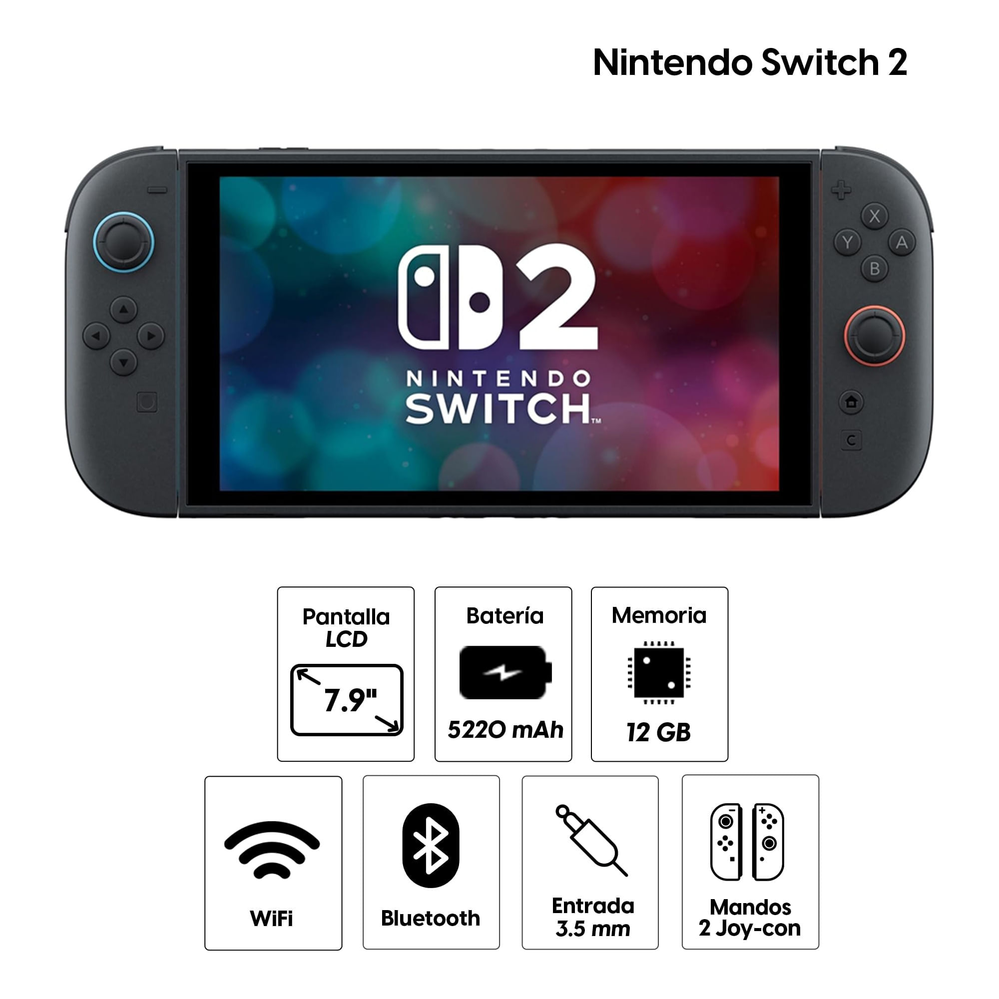 Imagen 2 del producto Consola Nintendo Switch 2 Bundle Mario Kart World Full HD, 256GB, 12GB RAM, negro