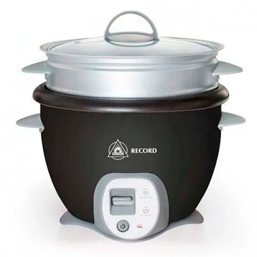 Olla arrocera multiusos Record REC-CLONES101, 1.8L, con función Sofrito y vaporera, 10 tazas, acero inoxidable negro