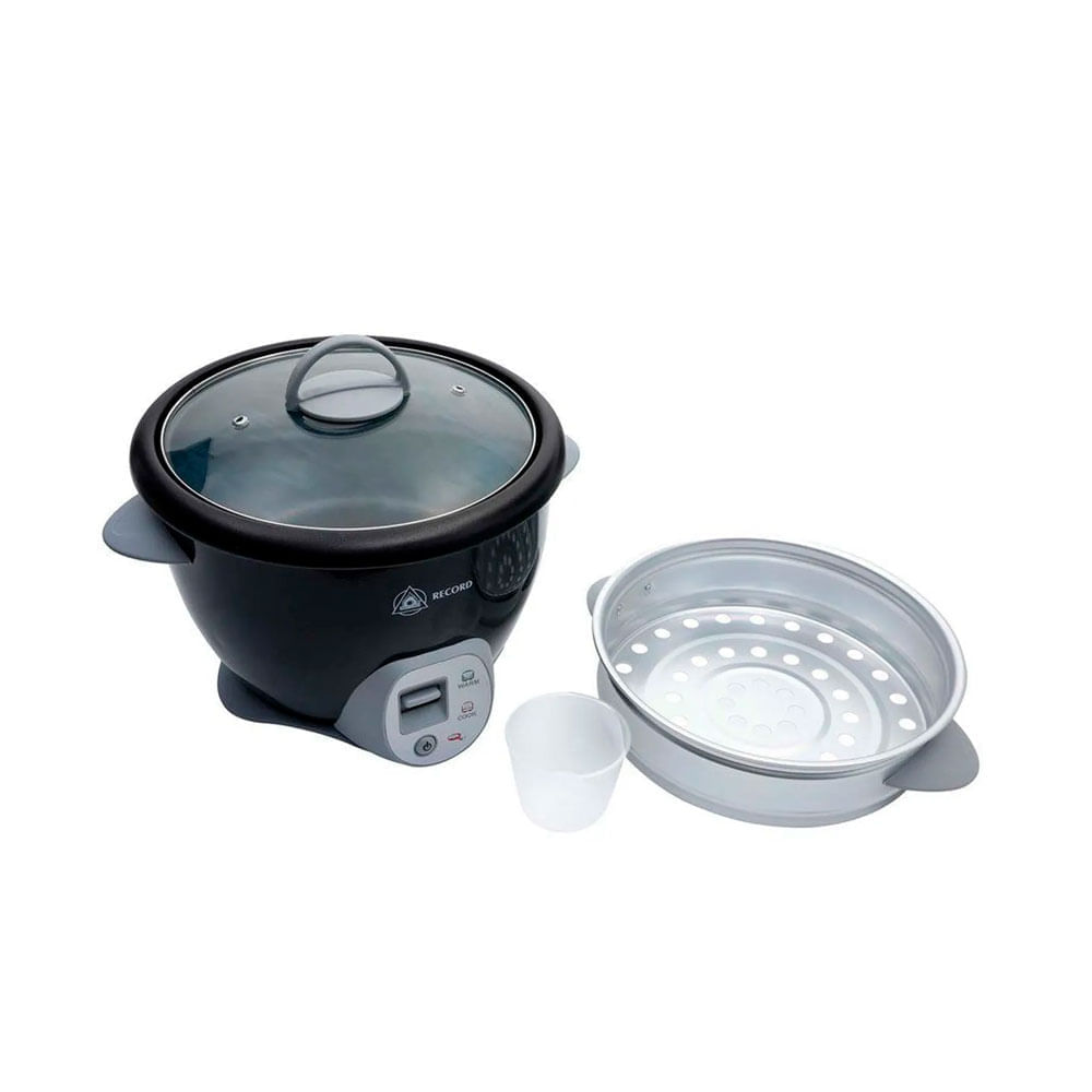 Imagen 2 del producto Olla arrocera multiusos Record REC-CLONES101, 1.8L, con función Sofrito y vaporera, 10 tazas, acero inoxidable negro