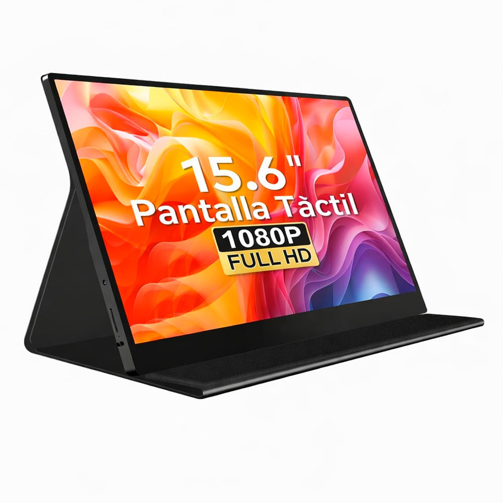 Monitor Touch portátil Pixelled 15.6", Full HD USB-C HDMI, pantalla táctil, negro