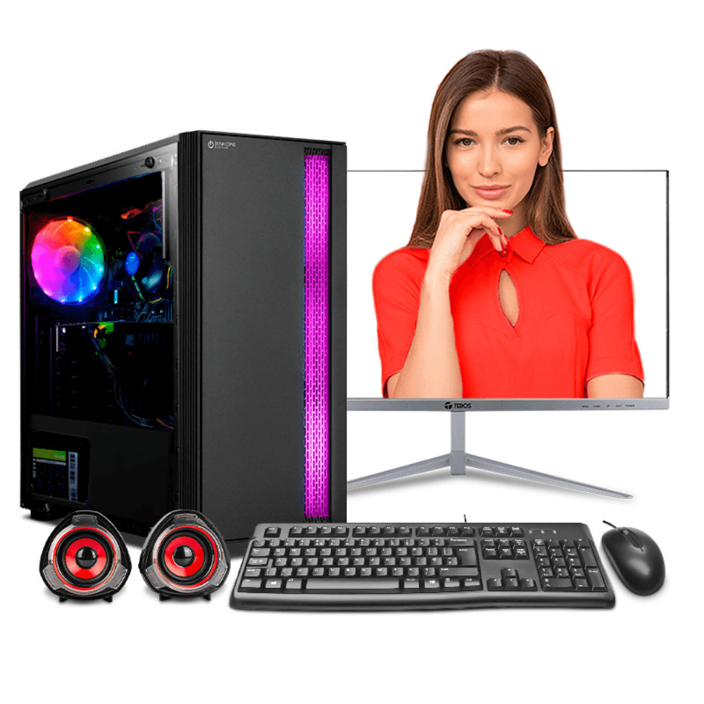 PC armada: Intel Core i5 12400, 500GB SSD, 16GB RAM, case de torre, FreeDos - sin sistema operativo, monitor 22" IPS + teclado