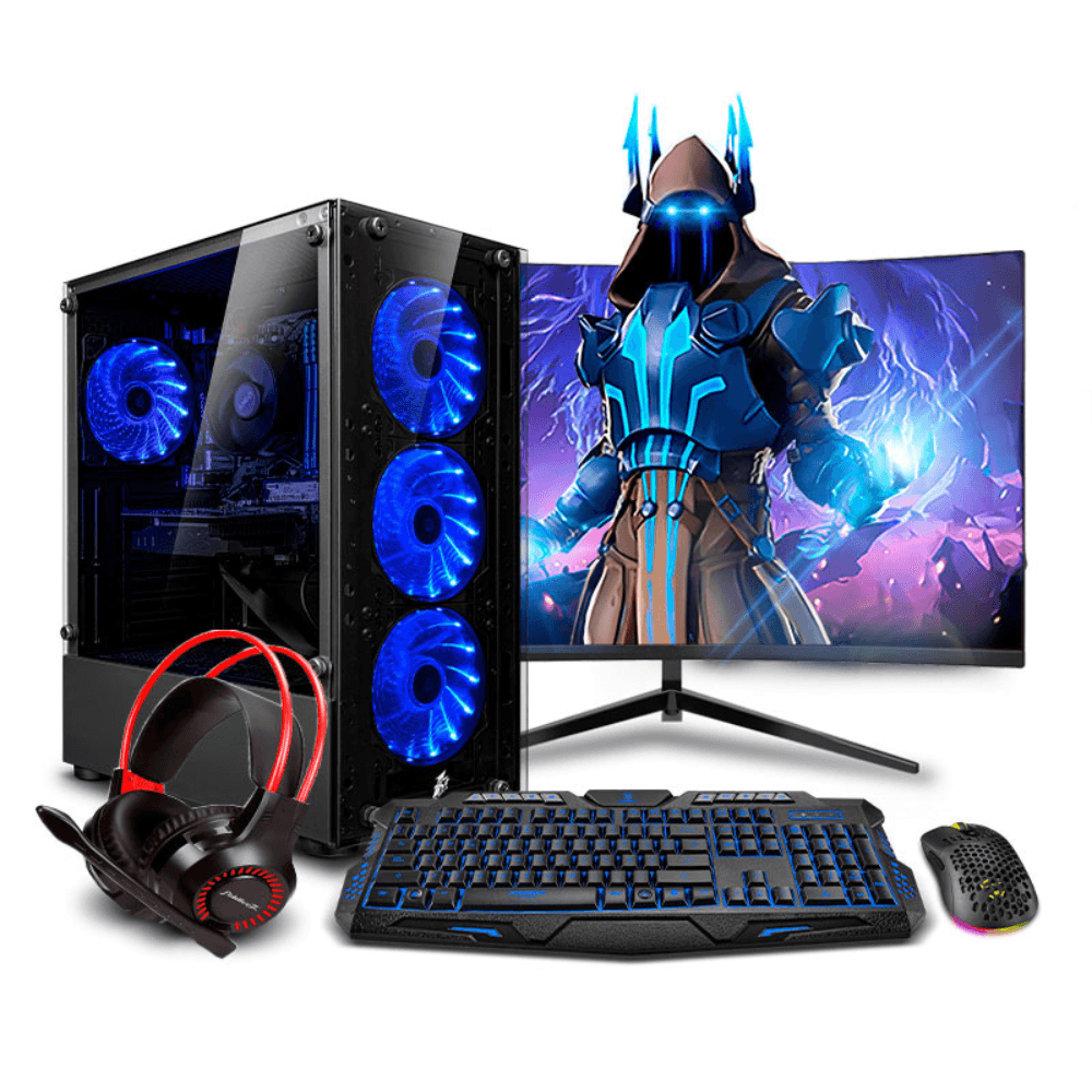 PC armada: Ryzen 5 8500G, 500GB SSD, 16GB DDR5 RAM, case de torre, FreeDos - sin sistema operativo, monitor 24" curvo + teclado