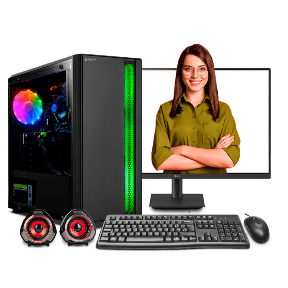 PC armada: Intel Core i7 12700, 1TB SSD, 16GB RAM, case de torre, FreeDos - sin sistema operativo, monitor 24" IPS + teclado