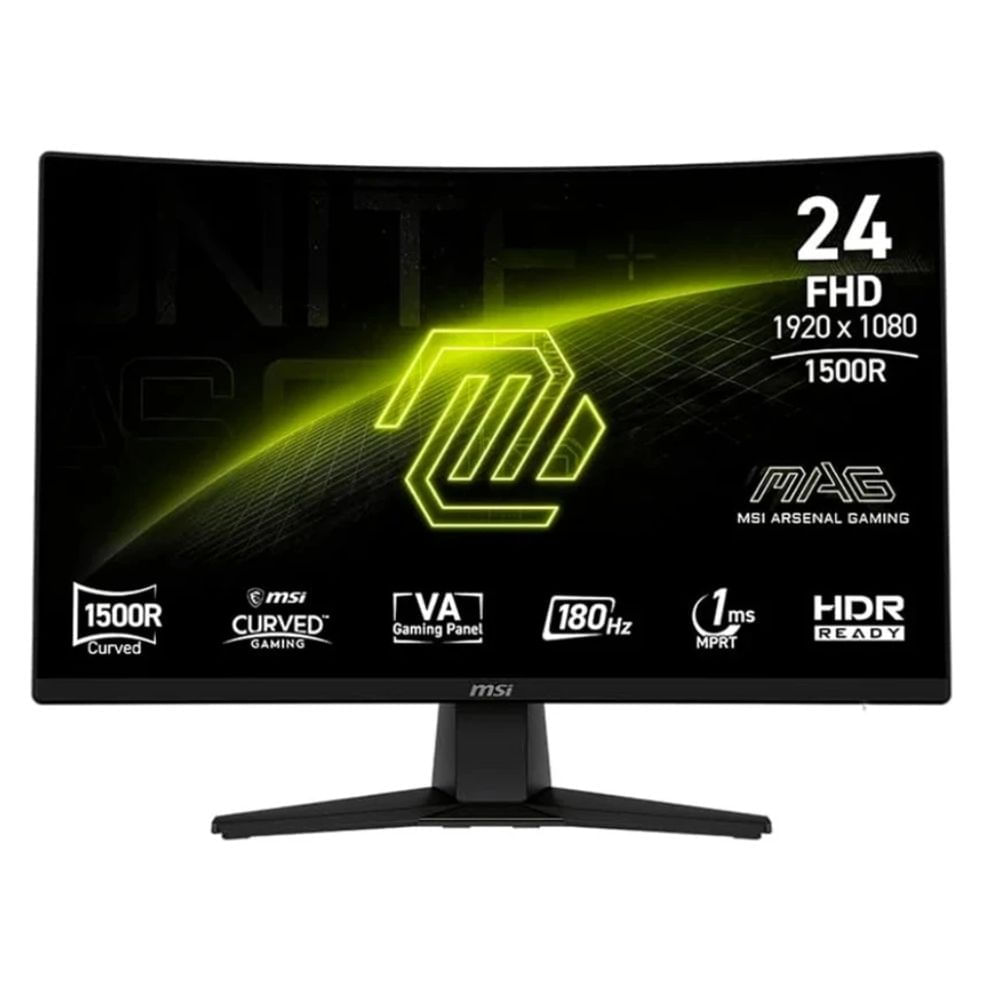 Monitor gamer curvo MSI MAG 242C 24" Panel VA, FHD(1920x1080), 180Hz, 1ms, entradas HDMI/DP
