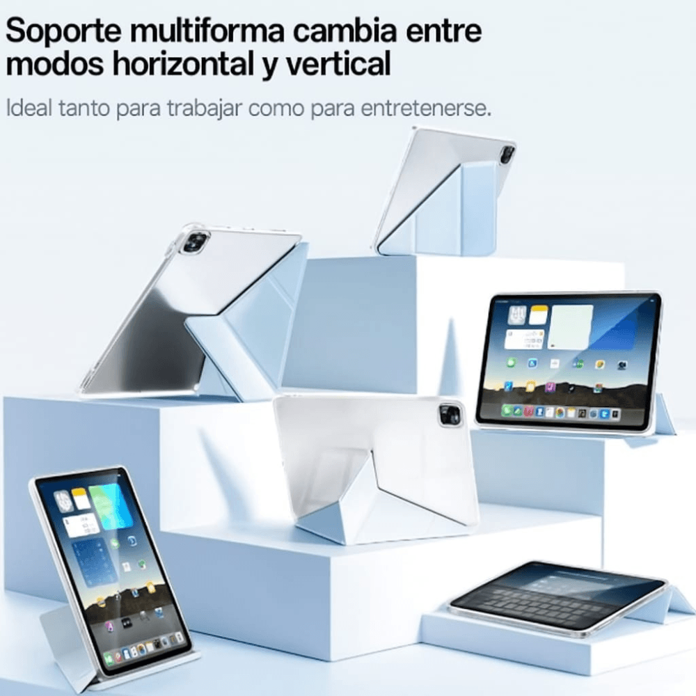 Imagen 2 del producto Case para iPad 10.9 (10ma y 11va Gen) con portapencil, plegado origami, celeste