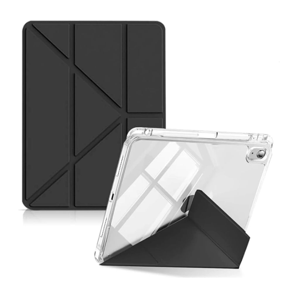 Case para iPad 10.9 (10ma y 11va Gen) con portapencil, plegado origami, negro
