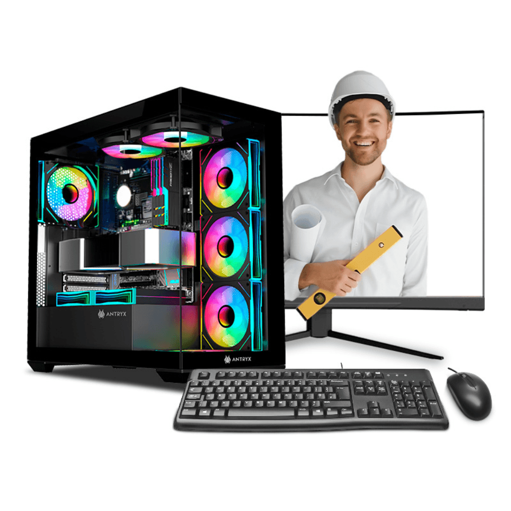 PC armada: Intel Core Ultra 7 265KF, 1TB SSD, 16GB DDR5 RAM, case de torre, FreeDos - sin sistema operativo, monitor 27" IPS + teclado