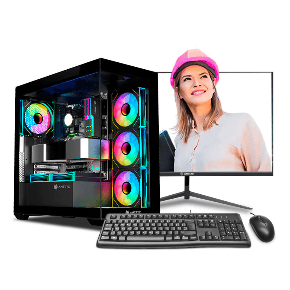 PC armada: Intel Core i7 14700F, 1TB SSD, 32GB RAM, case de torre, FreeDos - sin sistema operativo, monitor 24" IPS + teclado