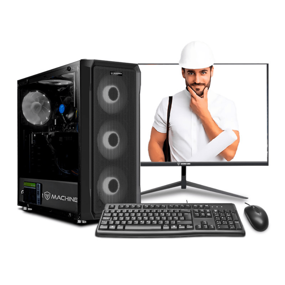 PC armada: Intel Core i7 12700F, 500GB SSD, 16GB RAM, case de torre, FreeDos - sin sistema operativo, monitor 24" IPS + teclado