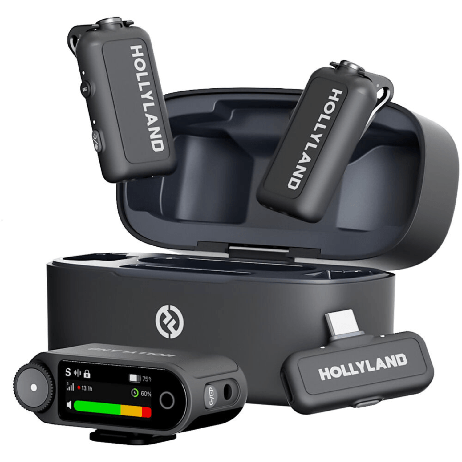Imagen 1 del producto Micrófono inalámbrico Hollyland Lark A1 doble, USB Tipo-C, Lightning, Smartphone, creación de contenido
