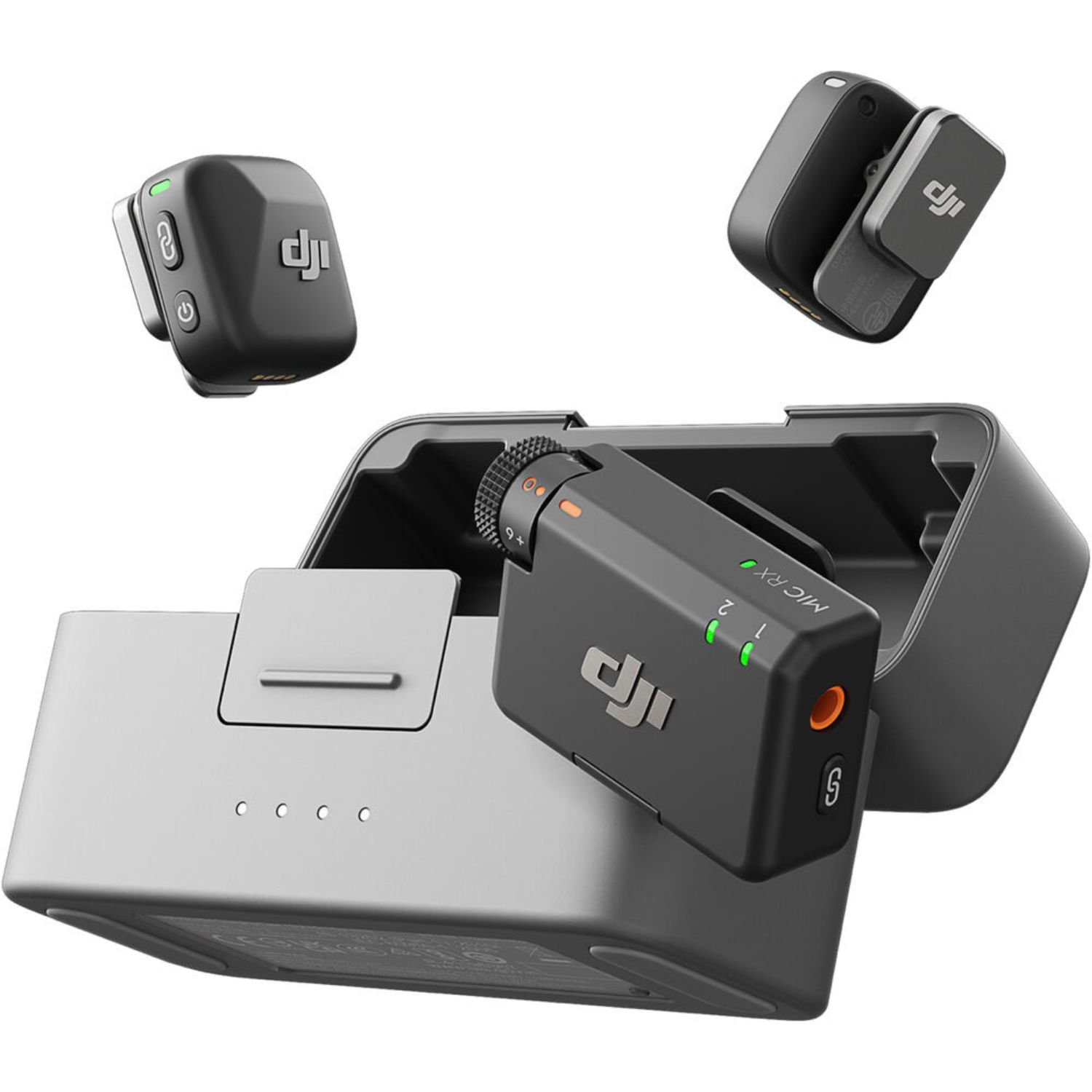 Imagen 1 del producto Micrófono inalámbrico DJI Mic Mini con 2 transmisores, 1 receptor y estuche de carga para cámaras y smartphones