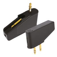 Adaptador bluetooth Decibel para avión, conectores USB Tipo-C y Aux, ideal para auriculares bluetooth, negro