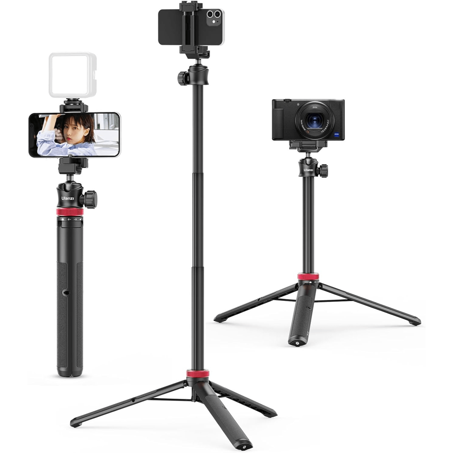 Trípode Ulanzi MT-44 2 en 1, extensible hasta 150 cm, cabezal 360° para celular y cámara