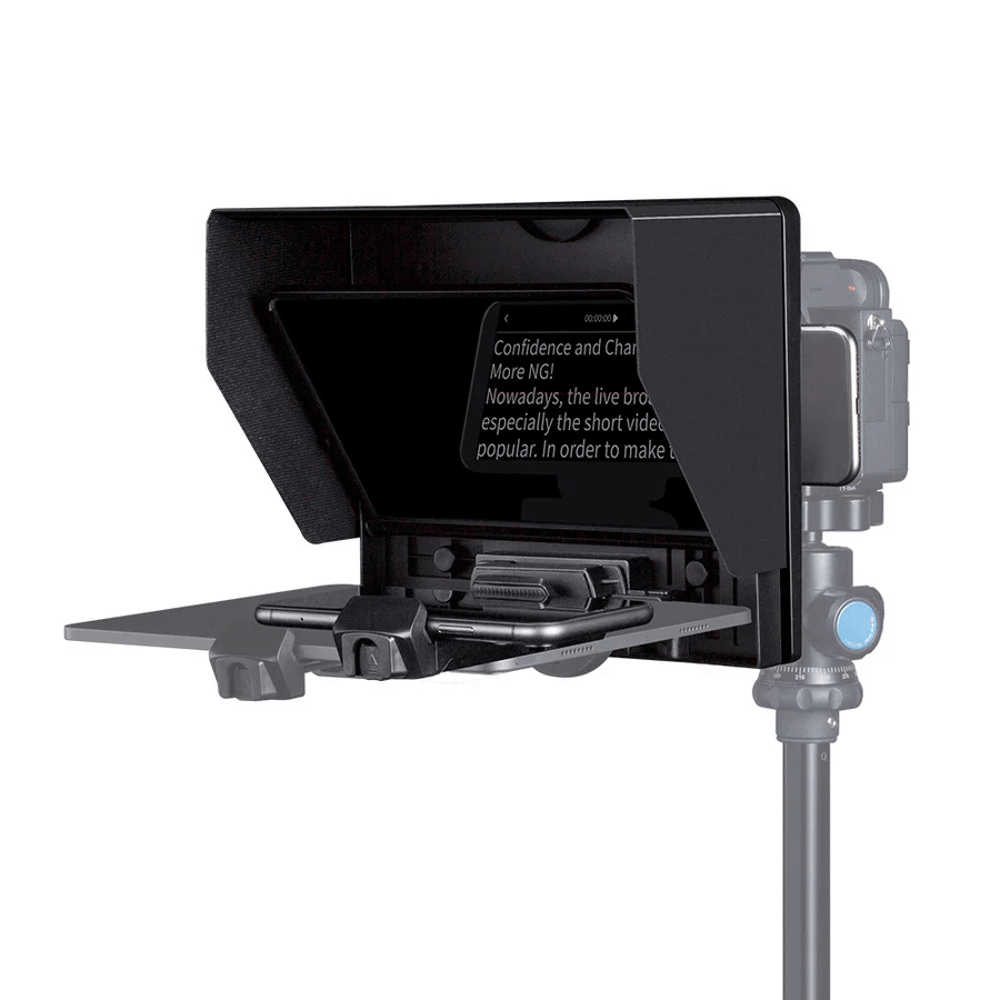Teleprompter Feelworld TP10 portátil plegable 10" para cámaras DSLR, mirrorless y smartphones