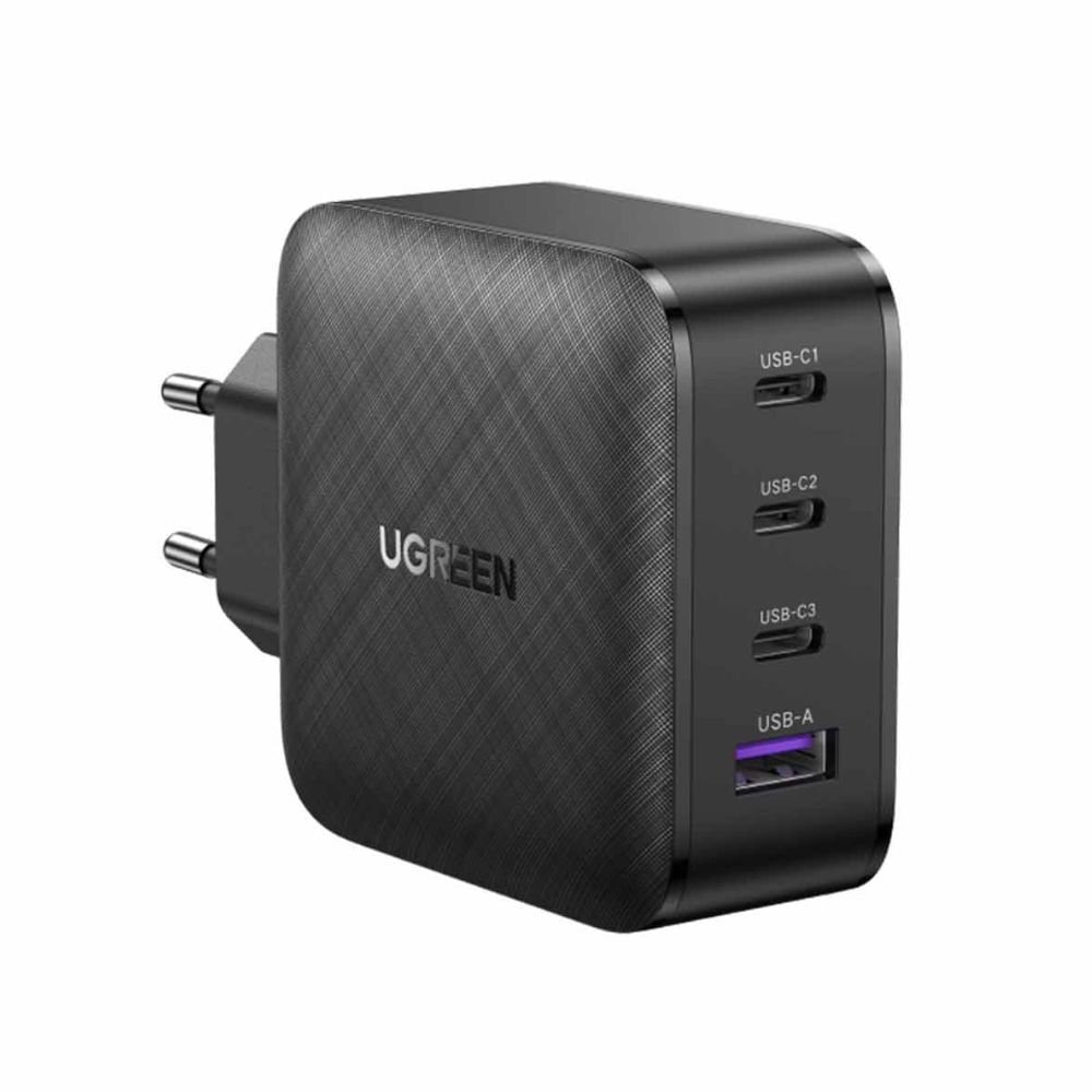 Cargador Ugreen original 65W GaN, 4 puertos USB, 3 USB-C, 1 USB-A, carga rápida