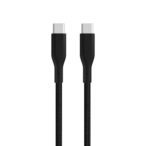 Cable Coolbox GMobile Tipo C a Tipo C 60W, 50 cm, resistente para carga rápida y transferencia, trenzado, negro