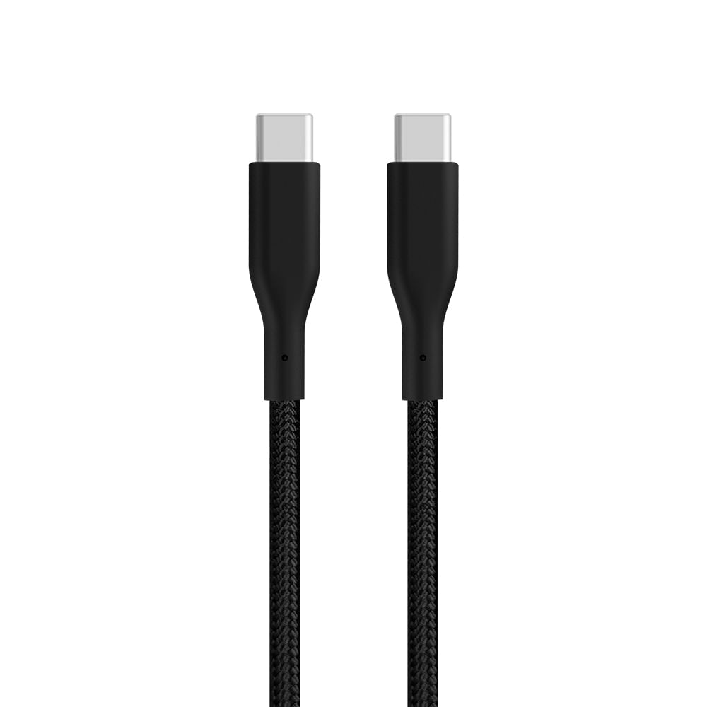 Cable Coolbox GMobile Tipo C a Tipo C 60W, 50 cm, resistente para carga rápida y transferencia, trenzado, negro
