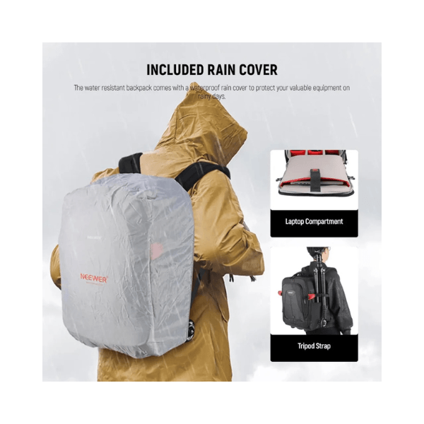 Imagen 2 del producto Mochila trolley 2 en 1 Neewer NW-DA410T para fotografía con ruedas, mango telescópico y laptop 17""
