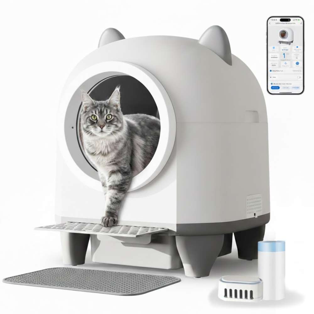 Arenero automático Smart Amicats para gatos, sistema de limpieza automática, control de olores